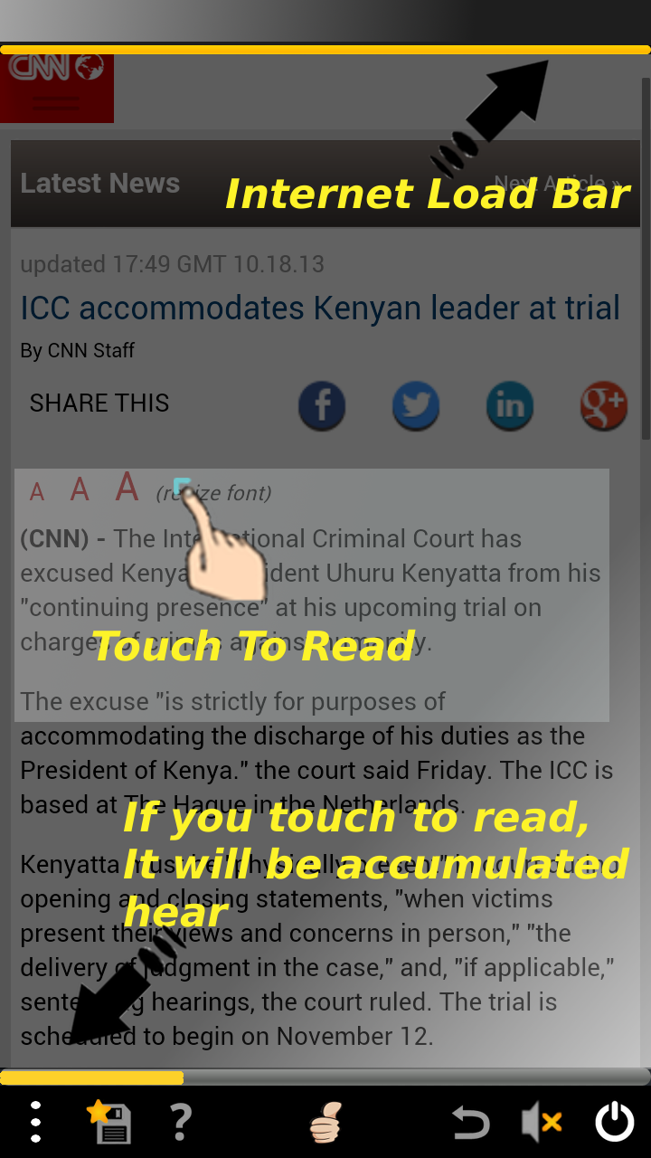 Web Reader (TTS Web Browser) Screen 2