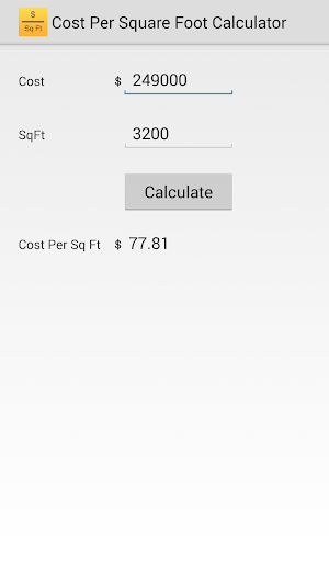 Cost Per Square Foot