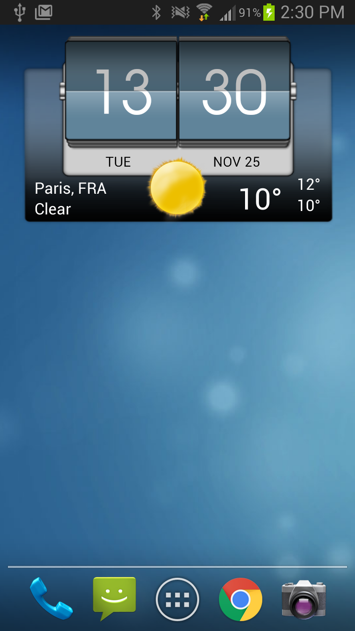Android application 3D Flip Clock & Weather screenshort