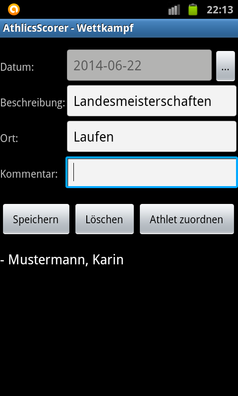 AthleticsScorer Screen 3