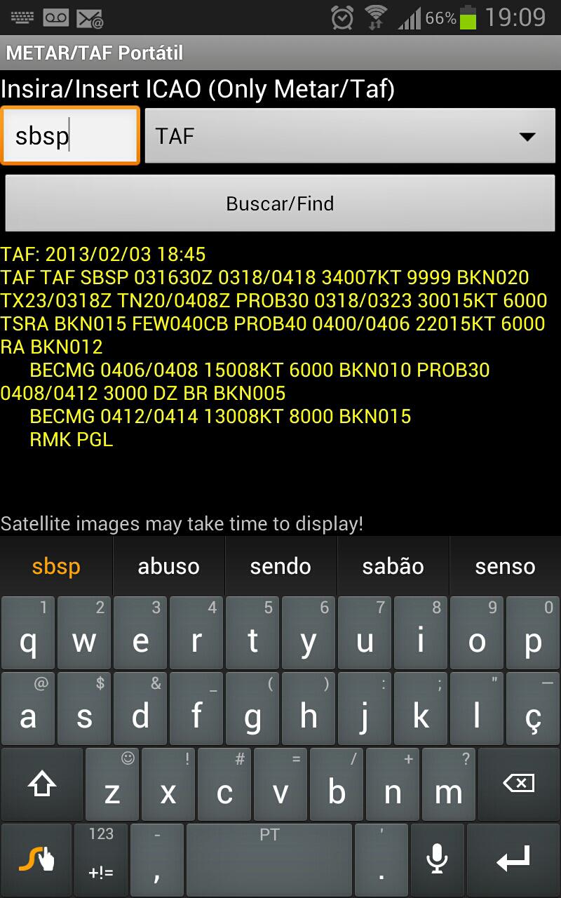 METAR/TAF &amp; Satellites Screen 3