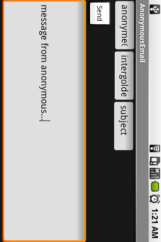 Android application anonymous Email screenshort