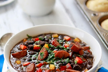 Smoky Black Bean Soup with Andouille Sausage