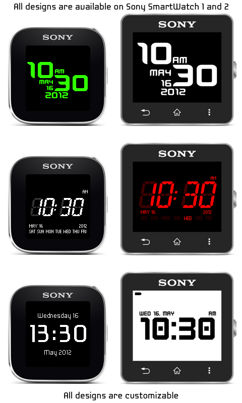 Android application Custom Watch for SmartWatch screenshort