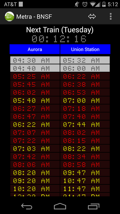 Schedule for Metra BNSF Android Apps on Google Play