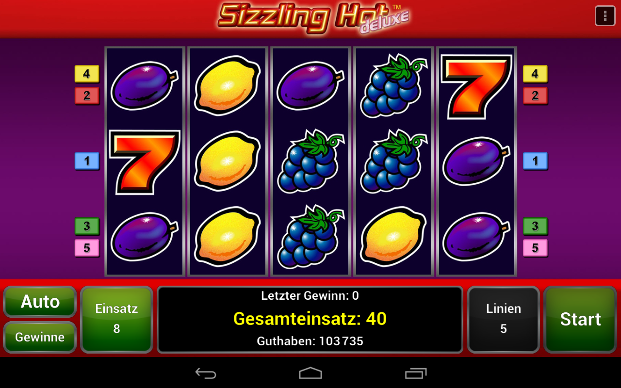 Sizzling Hot Deluxe Android Cheats