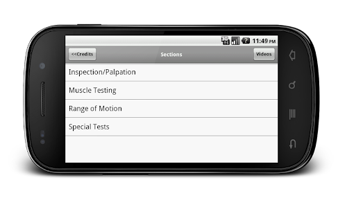 Android application Musculoskeletal Exam-Knee screenshort