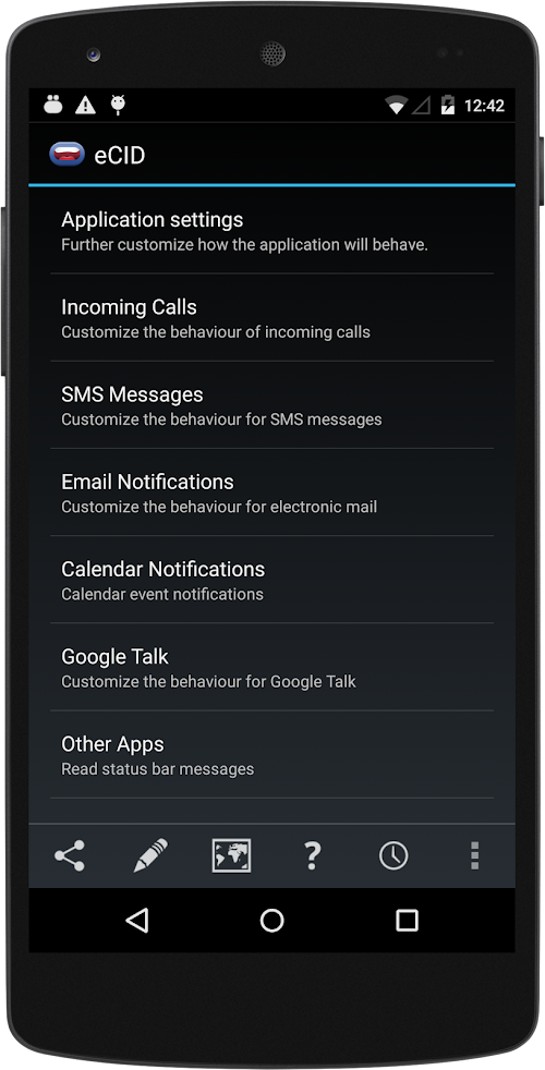 Android application Enhanced SMS &amp; Caller ID+ screenshort
