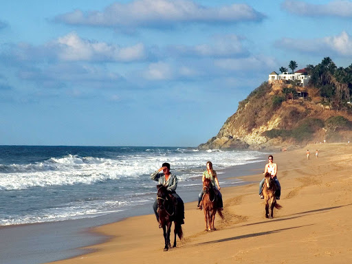 San-Pancho-Horses-Nayarit-Mexico - Horseback riding near San Pancho, north of Puerto Vallarta, Mexico.