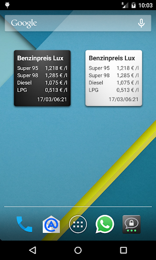 Benzinpreis Luxemburg Widget