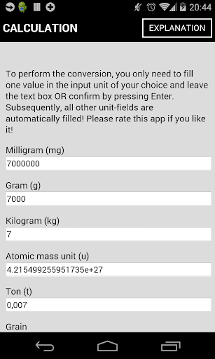 Weight Calculator