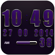 Clock Widget Purple Elephant