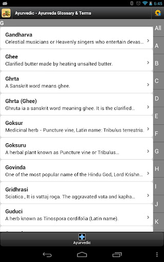 Ayurvedic Glossary Terms