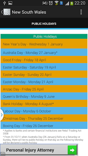 【免費商業App】Oz Public Holidays-APP點子