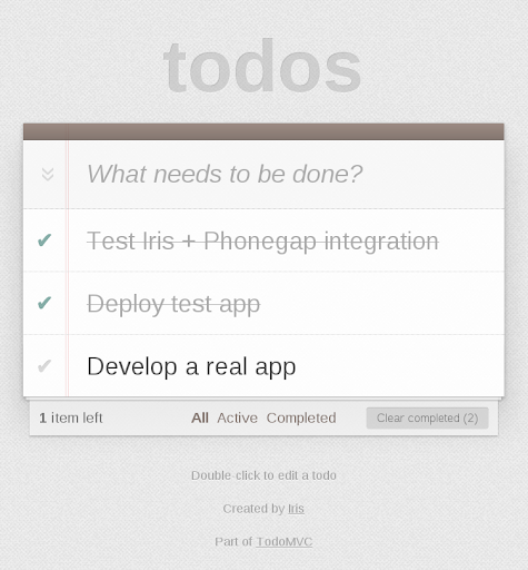 Todo with Phonegap + Iris