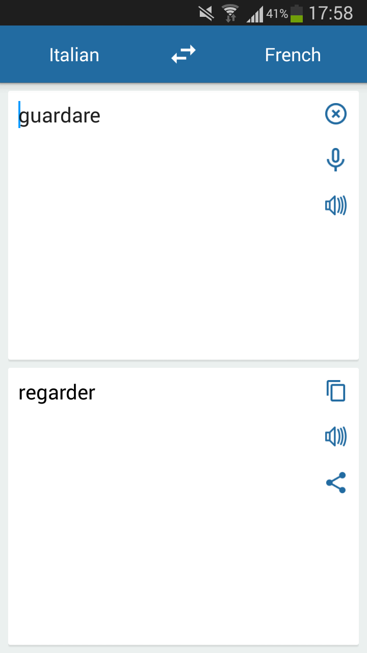 Android application French Italian Translator screenshort