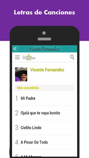 【免費音樂App】Letras Vicente Fernandez App-APP點子