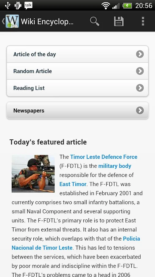 Wiki pro (Wikipedia) - screenshot