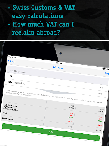 【免費旅遊App】Swiss Customs & VAT-APP點子