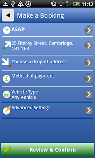 GCL Taxis Mobile App Screenshots 1