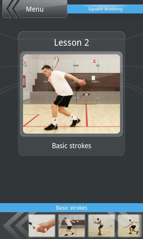 Android application Squash Academy screenshort