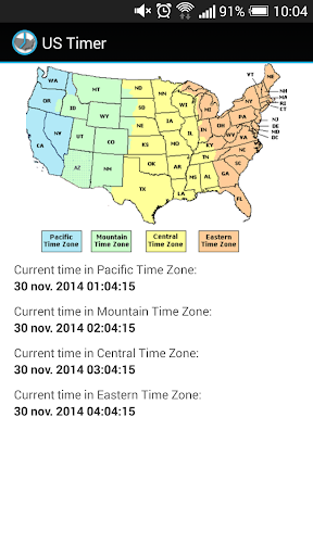 US Timezones clock