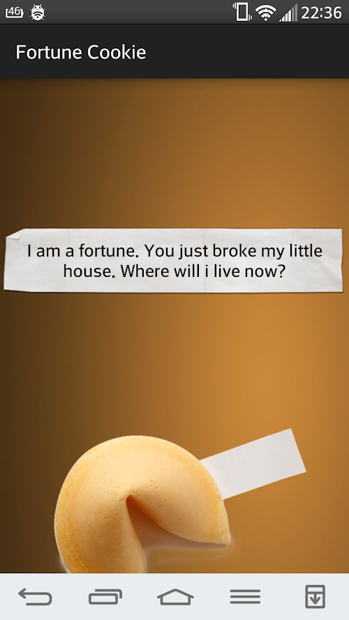 Android application Fortune Cookie screenshort