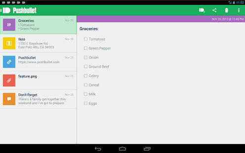 Pushbullet - screenshot thumbnail