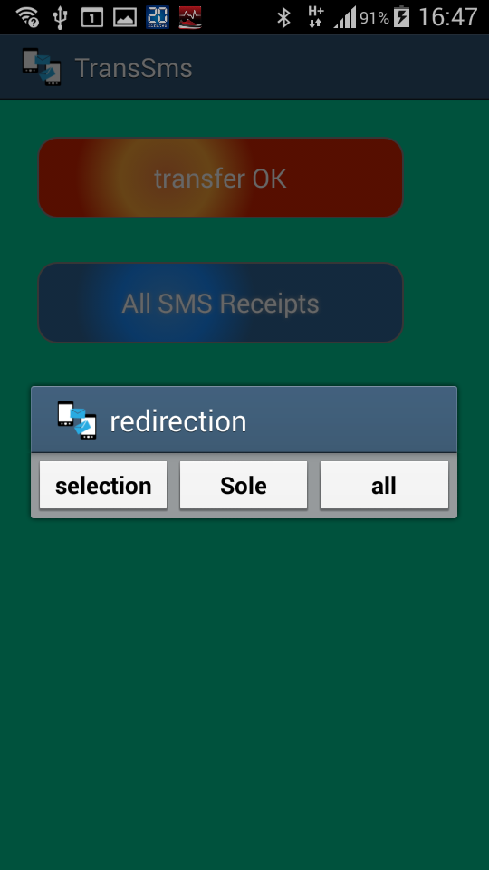 SMS automatic forward Screen 2