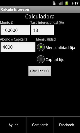 Calculadora de intereses