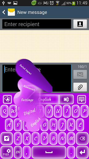 GO Keyboard Purple Glow