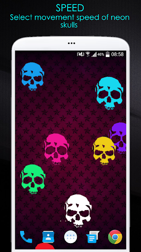 【免費個人化App】Neon Skulls Live Wallpaper-APP點子