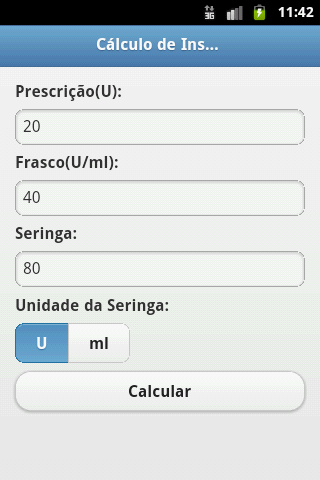 Cálculo de Insulina Screen 2