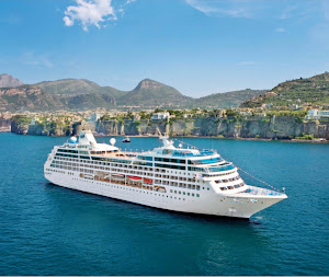 Pacific Princess cruises through picturesque Sorrento, Italy.