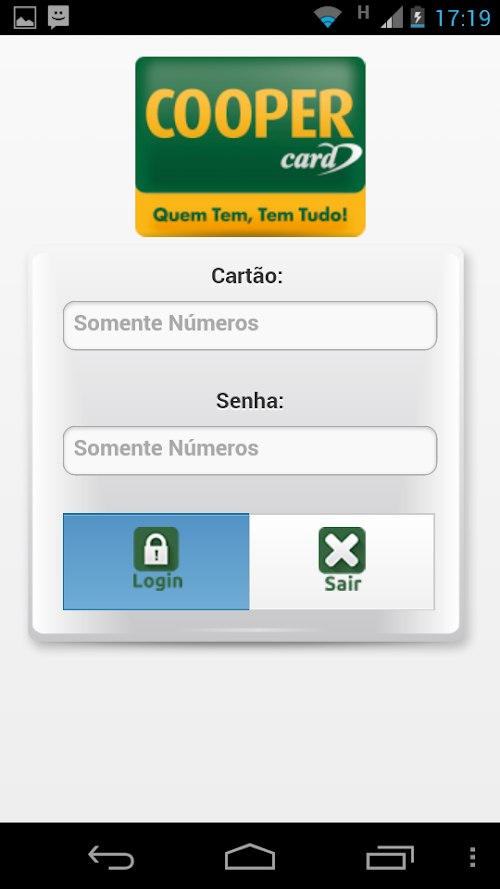 Android application Cooper Card screenshort