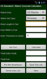 Free Concrete Calculator US/Metric APK for Android