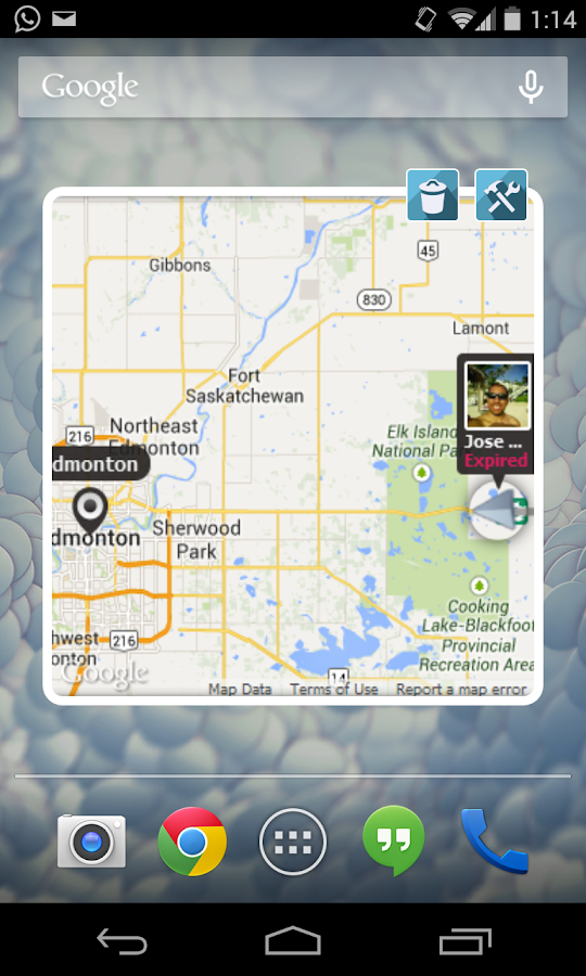 friend finder widget main screen