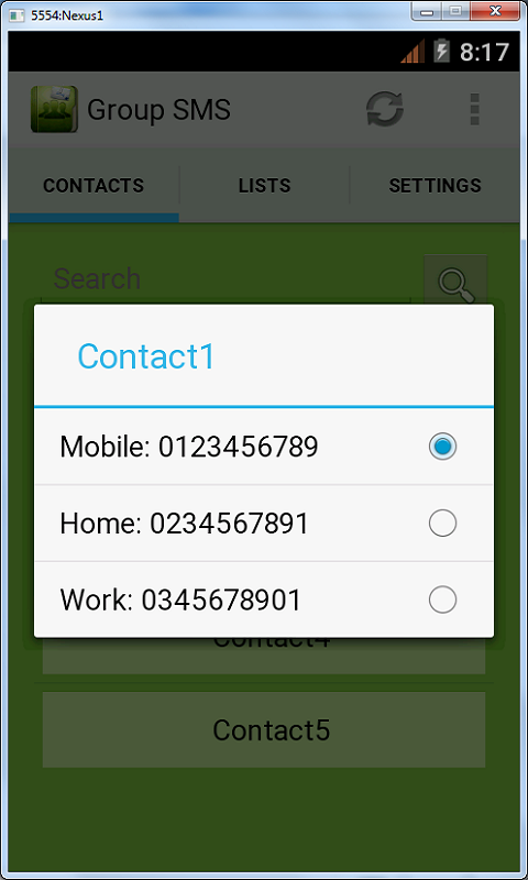Group SMX (SMS &amp; E-mail) Screen 2