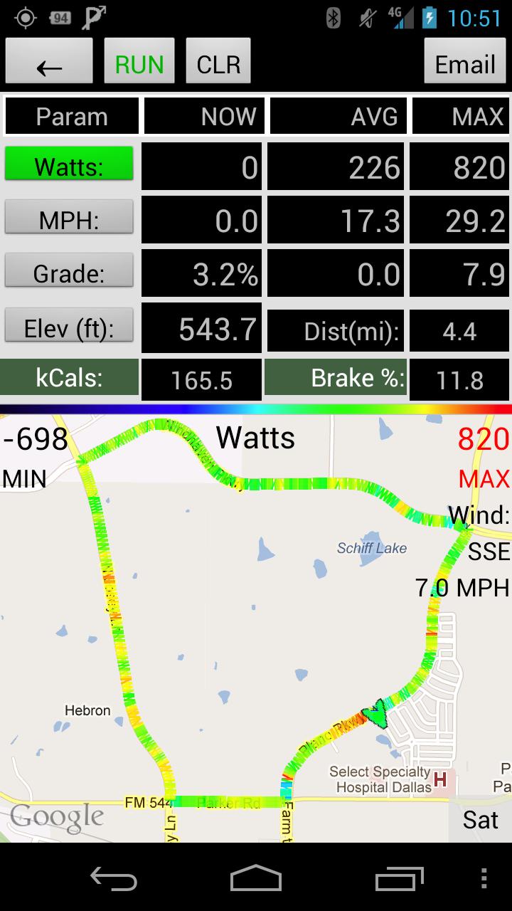 Android application Bicycle Power Meter screenshort