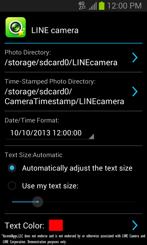 Camera Timestamp Add-on - screenshot