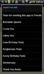 Rapid Love SMS - LITE screenshot 5