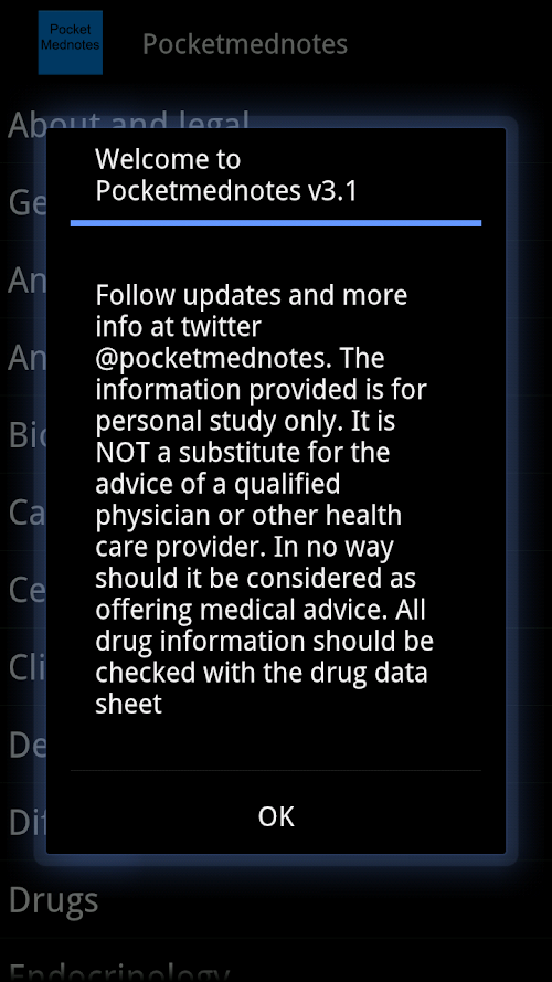 Android application Pocketmednotes screenshort