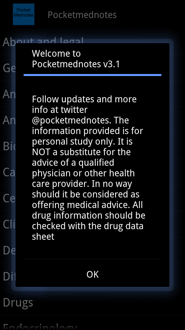 Pocketmednotes Screen 1