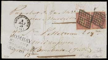1fr vermillon sur lettre