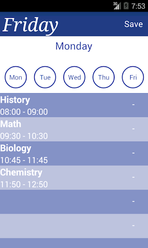 Daily Plan Day and timetable