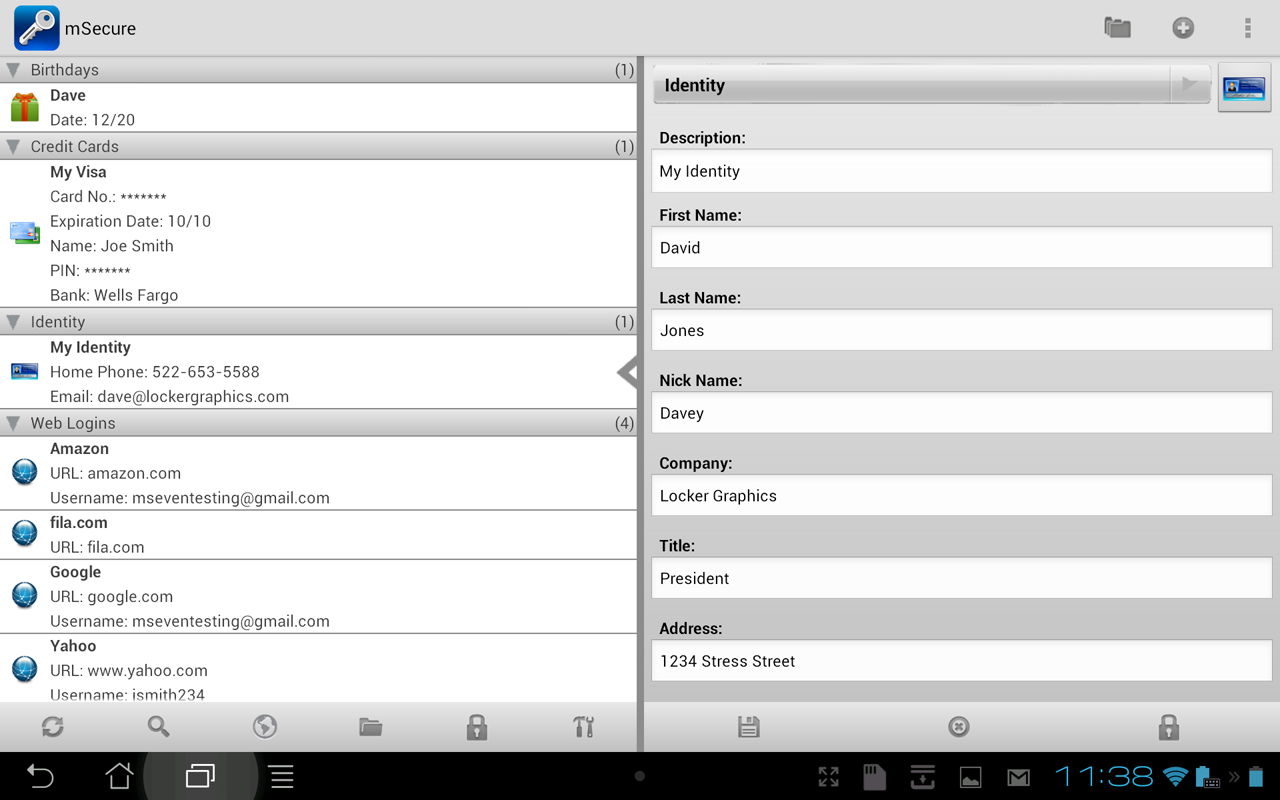 mSecure - Password Manager - screenshot