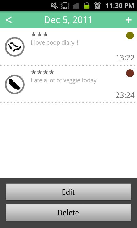 Poop Diary Screen 3