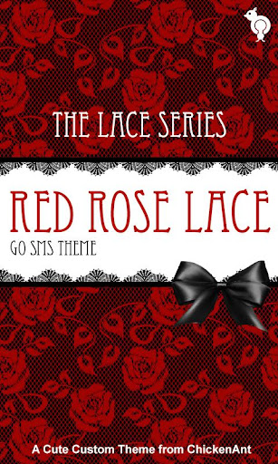 Red Rose Lace GO SMS Theme