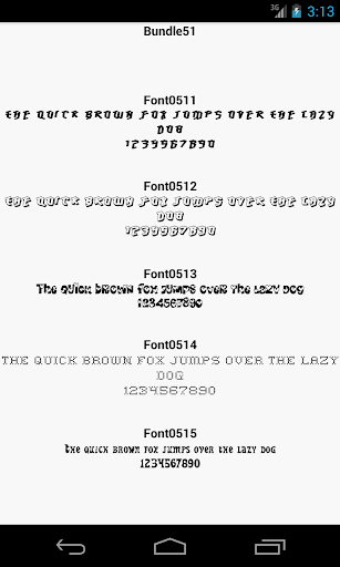Fonts for FlipFont 51