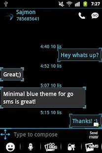 GO SMS Pro Theme Ice Minimal - screenshot thumbnail